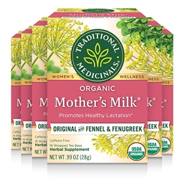 Traditional Medicinals Organic Mother's Milk Herbal Tea - 6 Pack for Nursing Mothers - 96 Total Tea ...