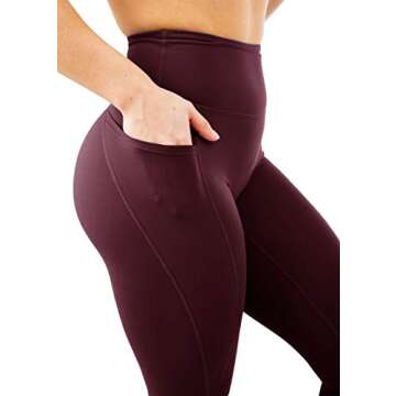 Aurgelmir Women's Booty Scrunch Workout Sports Leggings Butt Lifting Ruched Yoga Pants with Pockets (Wine red, XX-Large)
