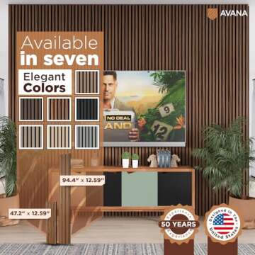 Avana Acoustic Wood Wall Panels – 94.4 x 12.6 Inch Rustic Walnut Acoustic Panels 2 PCs – Wall Panels For Interior Wall Decor For Homes, Offices, Studios – Sturdy and Durable Wood Panels For Wall