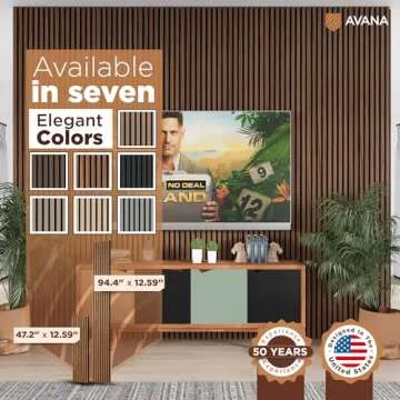 Avana Acoustic Wood Wall Panels – 94.4 x 12.6 Inch Rustic Walnut Acoustic Panels 2 PCs – Wall Panels For Interior Wall Decor For Homes, Offices, Studios – Sturdy and Durable Wood Panels For Wall