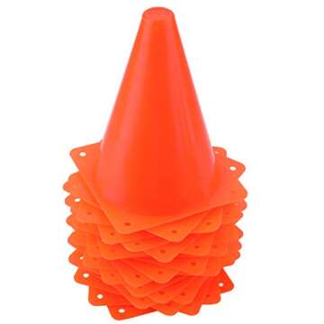 Faswin 40 Pack 7 Inch Traffic Cone, Plastic Soccer Training Cones for Outdoor Activity & Festive Eve...