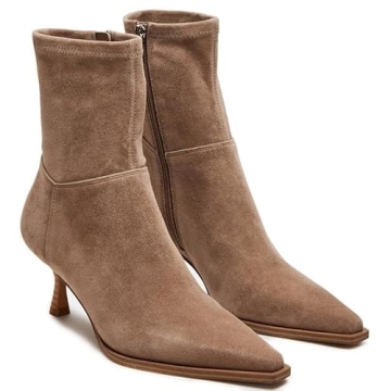 Goiphrri Brown Ankle Boots for Women Stiletto High Heel Boots Pointed Toe Short Boots Side Zipper Dr...