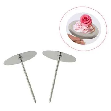 HJ Garden 4pcs Stainless Steel Flower Nails for Cake