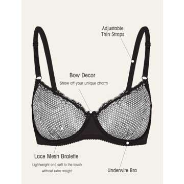 Wingslove Women's 1/2 Cup Lace Bra: Comfort Meets Elegance