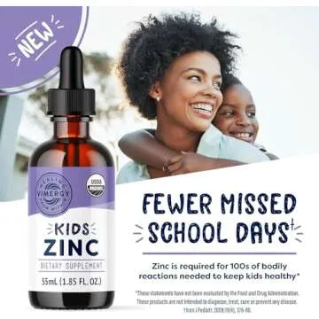 Vimergy Kids Organic Liquid Zinc – Immune Support & Healthy Growth – 55 mL