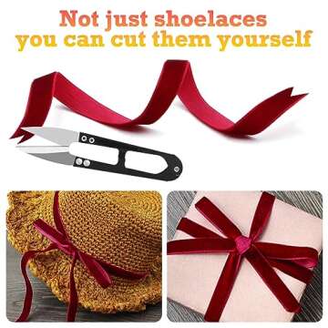 WEGOODZF Flat Velvet Sneakers Shoelaces: Wide White 47.2 inch Shoe Laces with Gold Tips - 2 Pair