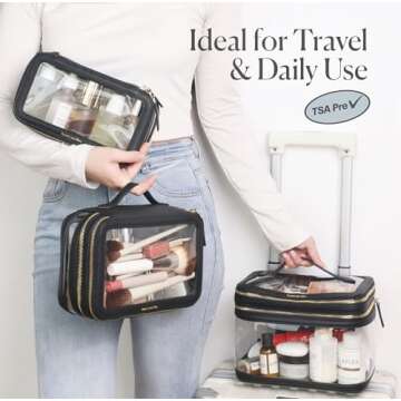 Beauty Goodies Clear Makeup Bag for Women - Stylish Organizer