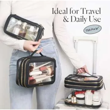 Beauty Goodies Clear Makeup Bag for Women - Stylish Organizer