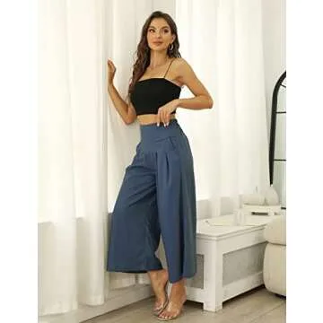 SCUSTY Wide Leg Linen Culottes Pants for Women – Comfortable Boho Chic!