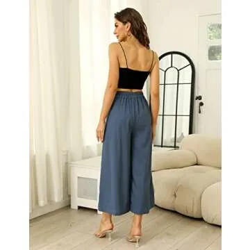 Stylish SCUSTY Wide Leg Linen Capris for Summer