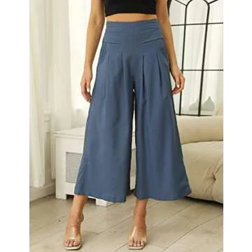 Stylish SCUSTY Wide Leg Linen Capris for Summer