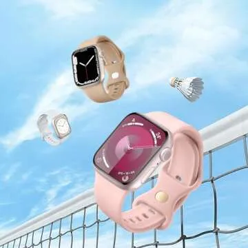 Maledan Compatible with Apple Watch Bands Women Men 40mm 38mm 41mm 42mm 44mm 45mm 46mm 49mm, 6 Pack Silicone Sport Strap Band Replacement for Apple Watch iWatch Bands Series 10 9 8 7 6 5 4 3 SE Ultra