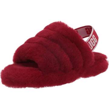 UGG Women's Fluff Yeah Slide Slipper, Ribbon Red, 8