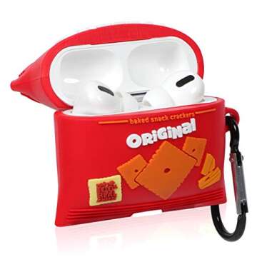 Joyleop Cheez Cookie Case for Airpods Pro 2019/Pro 2 Gen 2022, Cute Cartoon Fun Funny 3D Kids Girls ...