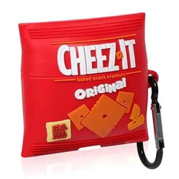 Joyleop Cheez Cookie Case for Airpods Pro 2019/Pro 2 Gen 2022, Cute Cartoon Fun Funny 3D Kids Girls Teen Boys Cover, Kawaii Food Stylish Soft Silicone Character Trendy Air pods Cases for Airpod Pro