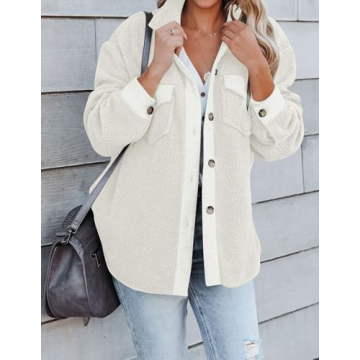 ZESICA Women’s Stylish Sherpa Fleece Jacket for Winter