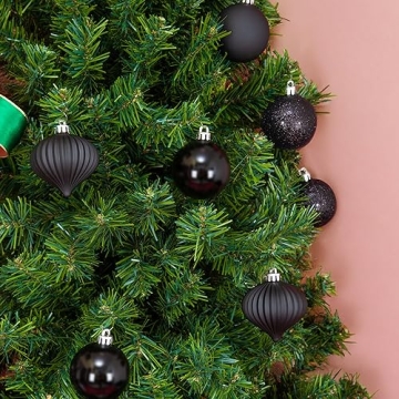 Shatterproof Christmas Tree Ornament Set - 50 New Black Balls