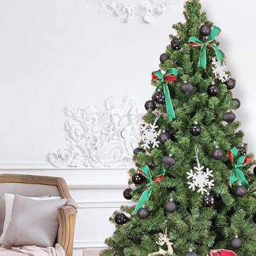 Shatterproof Christmas Tree Ornament Set - 50 New Black Balls