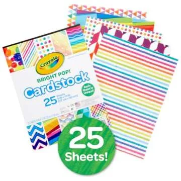 Bright Pop Cardstock Pack of 25 Vibrant Sheets