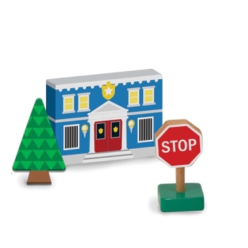 Melissa & Doug Wooden Town Play Set 32-Piece Imaginative Toy