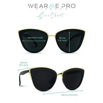 WearMe Pro Womens Cat Eye Mirrored Reflective Lenses Oversized Cateyes Sunglasses