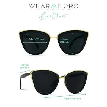 WearMe Pro Womens Cat Eye Mirrored Reflective Lenses Oversized Cateyes Sunglasses