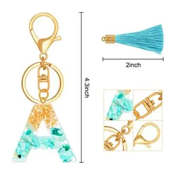 TTYY Alphabet Initial Letter Keychain for Women gift To Little Girls Tassel Butterfly Pendant Key Ri...