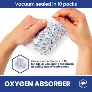 Wallaby 400cc Oxygen Absorbers for Long Term Food Storage 100 count (10х Packs of 10) Bulk - FDA Fo...