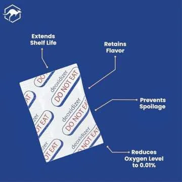 Wallaby 400cc Oxygen Absorbers for Long Term Food Storage 100 count (10х Packs of 10) Bulk - FDA Food Grade Packs for Vacuum Mylar Bag, Airtight Container Flour Sugar Cereal, Freeze Dryer & Dehydrator