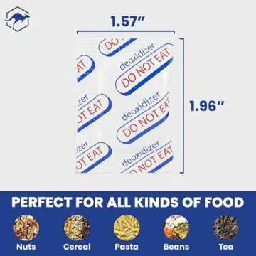 Wallaby 400cc Oxygen Absorbers for Long Term Food Storage 100 count (10х Packs of 10) Bulk - FDA Food Grade Packs for Vacuum Mylar Bag, Airtight Container Flour Sugar Cereal, Freeze Dryer & Dehydrator