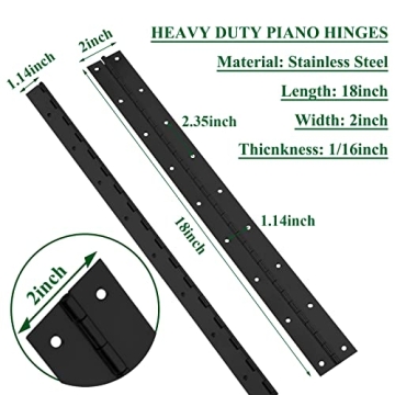 Heavy Duty 2Pack Piano Hinges for Custom Woodworking Projects