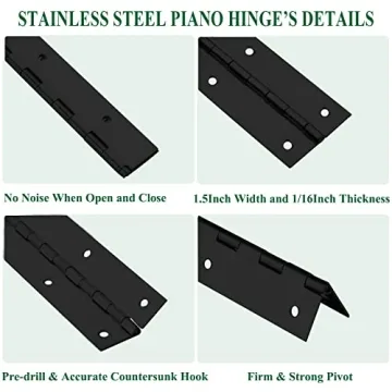 Heavy Duty 2Pack Piano Hinges for Custom Woodworking Projects