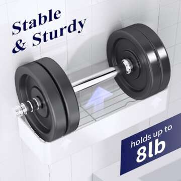 Kitsure Large Shower Caddy - 2 Pack Adhesive Shower Organizer, Drill-Free Shower Shelves, Rustproof Stainless Steel Shower Rack, White