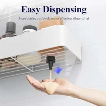 Kitsure Large Shower Caddy - 2 Pack Adhesive Shower Organizer, Drill-Free Shower Shelves, Rustproof Stainless Steel Shower Rack, White