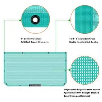 Shadeidea Sun Shade Top for Jeep Wrangler JL, JL 2 Door JLU 4 Door (2018-2023) Top Sun Shade, JLU 4d Front - Tiff Blue Mesh Screen Cover, UV Blocker with GrabBag Pouch - 10 Year Warranty