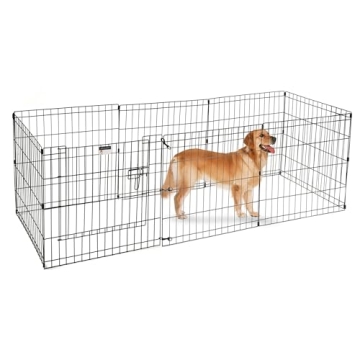 PETMAKER Puppy Playpen - Foldable Metal Exercise Enclosure with Eight 24-Inch Panels for Indoor/Outd...
