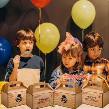 16Pcs Top Secret Party Favor Boxes Mystery Spy Theme Candy Treat Boxes Escape Room Goodie Gift Boxes For Birthday Party Baby Shower Supplies 5.9 * 3.5 * 5.5inches