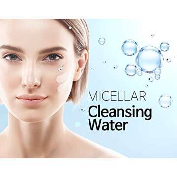 Epielle Micellar Cleansing Water | Makeup Remover for All Skin Types | Gently Cleanses Skin | 8 Fl Oz (1 Pack) | Ideal for Beauty Gifts, Spa Days, Gift Sets | Korean Skincare