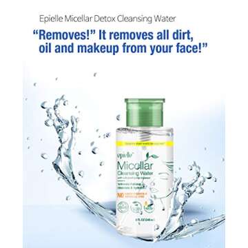 Epielle Micellar Cleansing Water | Makeup Remover for All Skin Types | Gently Cleanses Skin | 8 Fl Oz (1 Pack) | Ideal for Beauty Gifts, Spa Days, Gift Sets | Korean Skincare