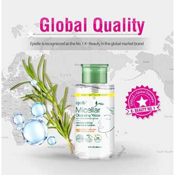 Epielle Micellar Cleansing Water | Makeup Remover for All Skin Types | Gently Cleanses Skin | 8 Fl Oz (1 Pack) | Ideal for Beauty Gifts, Spa Days, Gift Sets | Korean Skincare