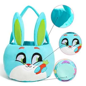 Adorable JOYIN Plush Easter Bunny Basket Set for Kids