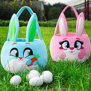 Adorable JOYIN Plush Easter Bunny Basket Set for Kids
