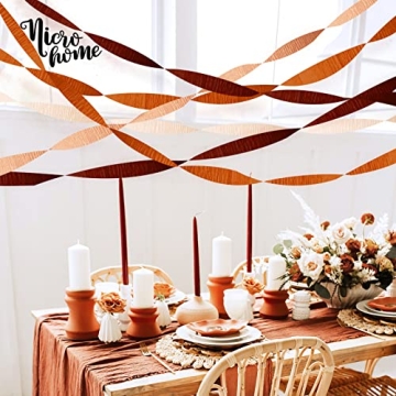 NICROHOME Rustic Fall Streamers for Party Decoration