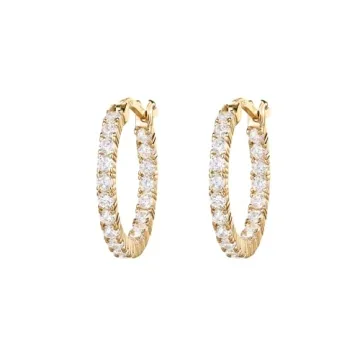 PAVOI Women's 14K Gold - Sterling Silver Hoop Earrings