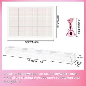 Nail Stand Acrylic Nail Art Display Stand Magnetic Nail Tips Practice Holder 54 Pcs Reusable Adhesive Putty for DIY Painting Nails Stand kit (Pink)