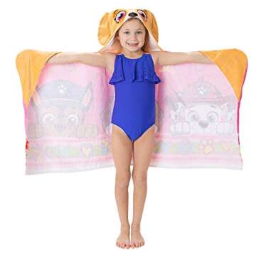 Franco Paw Patrol Pink Bath/Pool/Beach Soft Cotton Terry Hooded Towel Wrap, 24" x 50", Kids
