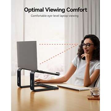LORYERGO Laptop Stand, Ergonomic Laptop Riser Laptop Mount for Desk, Notebook Stand Compatible with ...