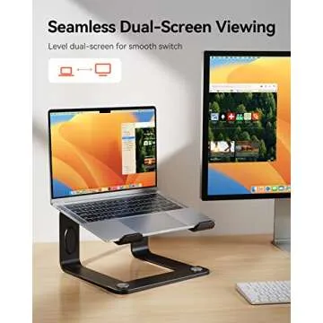 LORYERGO Laptop Stand, Ergonomic Laptop Riser Laptop Mount for Desk, Notebook Stand Compatible with All 10-15.6” Laptops, Black