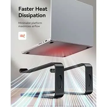 LORYERGO Laptop Stand, Ergonomic Laptop Riser Laptop Mount for Desk, Notebook Stand Compatible with All 10-15.6” Laptops, Black