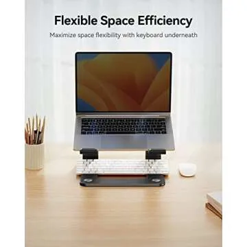 LORYERGO Laptop Stand, Ergonomic Laptop Riser Laptop Mount for Desk, Notebook Stand Compatible with All 10-15.6” Laptops, Black